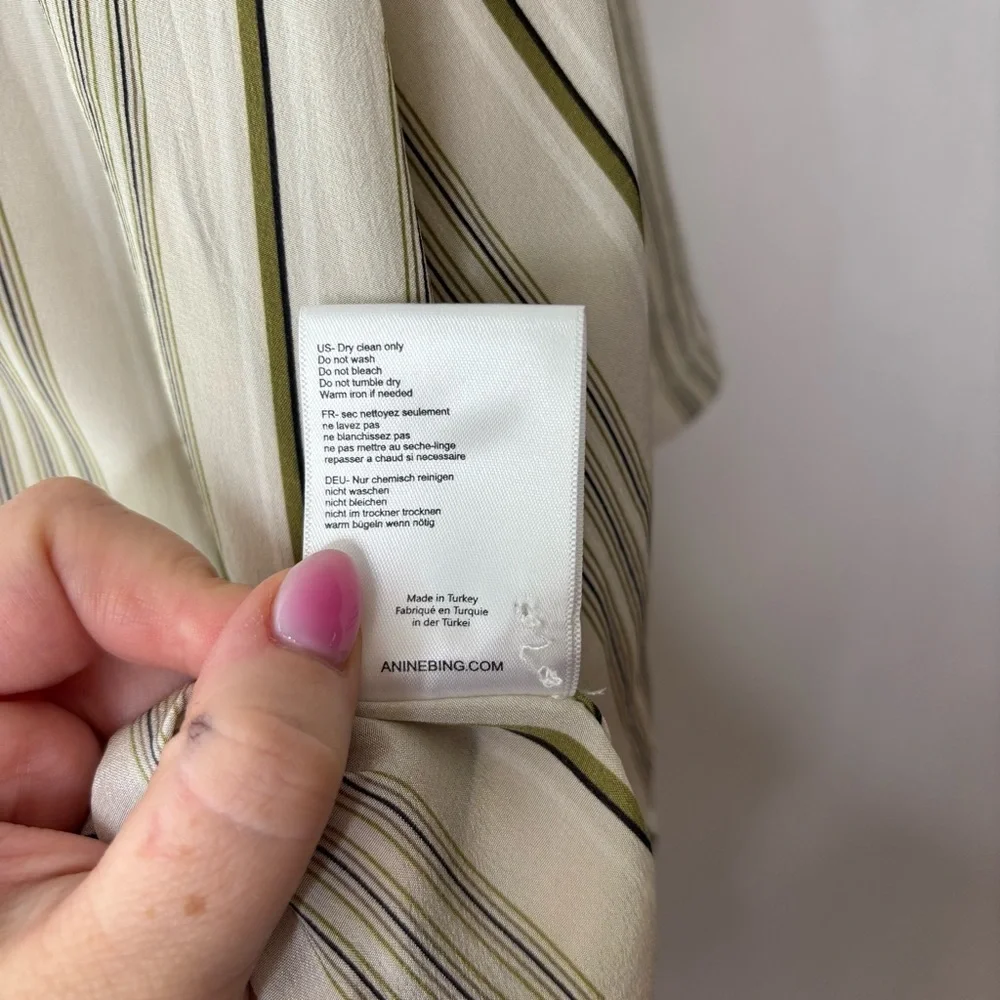 ANINE BING Stripes 100% Silk Blouse size XS - Picture 6 of 9